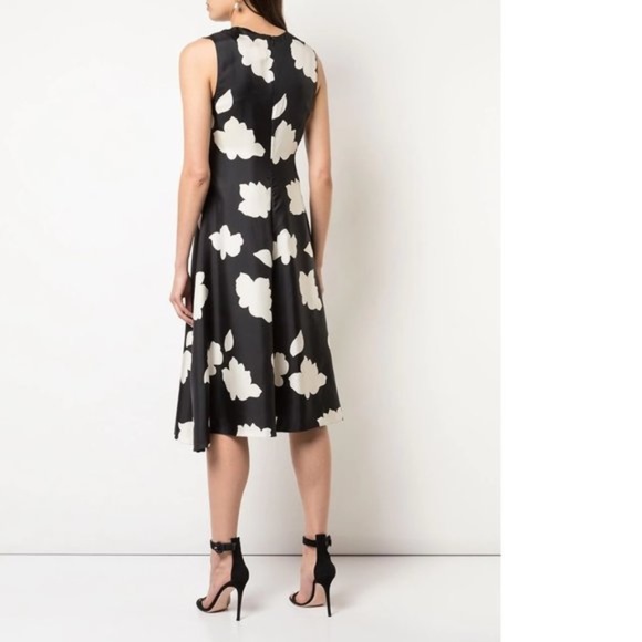 Theory Nophella Drop Waist Silk Midi Dress - Picture 2 of 8